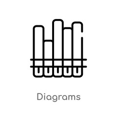 outline diagrams vector icon. isolated black simple line element illustration from marketing concept. editable vector stroke diagrams icon on white background