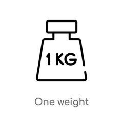 outline one weight vector icon. isolated black simple line element illustration from measurement concept. editable vector stroke one weight icon on white background