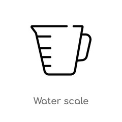 outline water scale vector icon. isolated black simple line element illustration from measurement concept. editable vector stroke water scale icon on white background