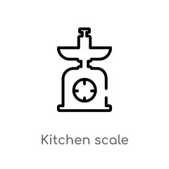 outline kitchen scale vector icon. isolated black simple line element illustration from measurement concept. editable vector stroke kitchen scale icon on white background