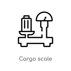 outline cargo scale vector icon. isolated black simple line element illustration from measurement concept. editable vector stroke cargo scale icon on white background