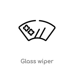 outline glass wiper vector icon. isolated black simple line element illustration from mechanicons concept. editable vector stroke glass wiper icon on white background