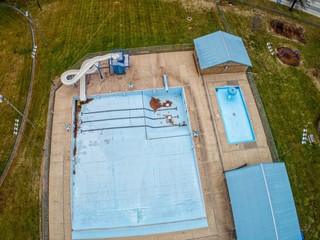 Aerial View of the small Town of Sullivan, Missouri off the Interstate