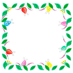 Easter, great design for any purposes. Watercolour decoration pattern. Green background. Easter banner. Holiday card. Art design. Easter holiday symbol.