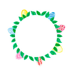 Easter, great design for any purposes. Watercolour decoration pattern. Green background. Easter banner. Holiday card. Art design. Easter holiday symbol.