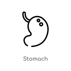 outline stomach vector icon. isolated black simple line element illustration from medical concept. editable vector stroke stomach icon on white background