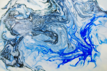 Obraz na płótnie Canvas Beautiful abstract painting is a painting technique Ebru .Turkish Ebru style on the water with acrylic paints wring wave.Stylish combination of luxury.Contemporary art marble liquid texture 
