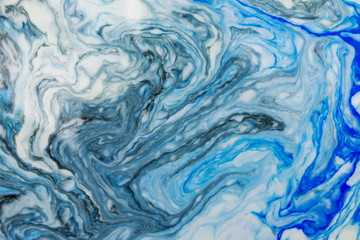 Fototapeta premium Beautiful abstract painting is a painting technique Ebru .Turkish Ebru style on the water with acrylic paints wring wave.Stylish combination of luxury.Contemporary art marble liquid texture 