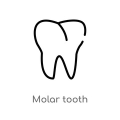 outline molar tooth vector icon. isolated black simple line element illustration from medical concept. editable vector stroke molar tooth icon on white background