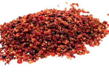 Chinese prickly ash on a white background