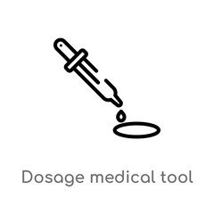 outline dosage medical tool vector icon. isolated black simple line element illustration from medical concept. editable vector stroke dosage medical tool icon on white background