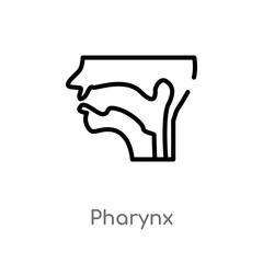 outline pharynx vector icon. isolated black simple line element illustration from medical concept. editable vector stroke pharynx icon on white background