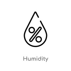 outline humidity vector icon. isolated black simple line element illustration from meteorology concept. editable vector stroke humidity icon on white background