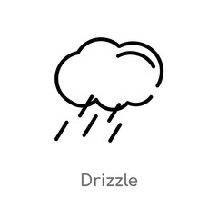 outline drizzle vector icon. isolated black simple line element illustration from meteorology concept. editable vector stroke drizzle icon on white background