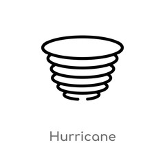 outline hurricane vector icon. isolated black simple line element illustration from meteorology concept. editable vector stroke hurricane icon on white background