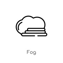 outline fog vector icon. isolated black simple line element illustration from meteorology concept. editable vector stroke fog icon on white background