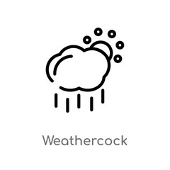 outline weathercock vector icon. isolated black simple line element illustration from meteorology concept. editable vector stroke weathercock icon on white background