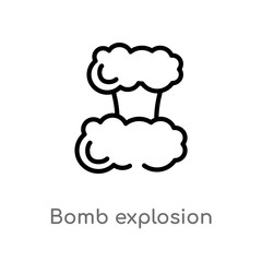 outline bomb explosion vector icon. isolated black simple line element illustration from meteorology concept. editable vector stroke bomb explosion icon on white background