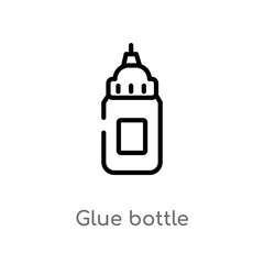 outline glue bottle vector icon. isolated black simple line element illustration from miscellaneous concept. editable vector stroke glue bottle icon on white background