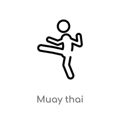 outline muay thai vector icon. isolated black simple line element illustration from miscellaneous concept. editable vector stroke muay thai icon on white background