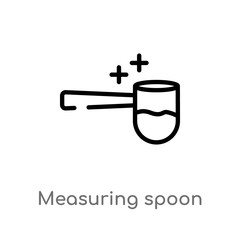 outline measuring spoon vector icon. isolated black simple line element illustration from miscellaneous concept. editable vector stroke measuring spoon icon on white background