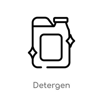 outline detergen vector icon. isolated black simple line element illustration from miscellaneous concept. editable vector stroke detergen icon on white background