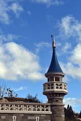 pointy blue building