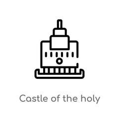 outline castle of the holy angel in rome vector icon. isolated black simple line element illustration from monuments concept. editable vector stroke castle of the holy angel in rome icon on white