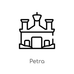 outline petra vector icon. isolated black simple line element illustration from monuments concept. editable vector stroke petra icon on white background