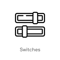 Fototapeta na wymiar outline switches vector icon. isolated black simple line element illustration from multimedia concept. editable vector stroke switches icon on white background