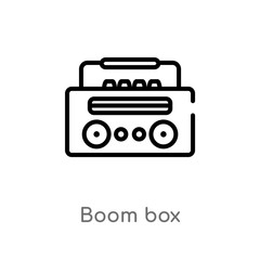 outline boom box vector icon. isolated black simple line element illustration from multimedia concept. editable vector stroke boom box icon on white background