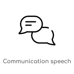 outline communication speech bubbles vector icon. isolated black simple line element illustration from multimedia concept. editable vector stroke communication speech bubbles icon on white