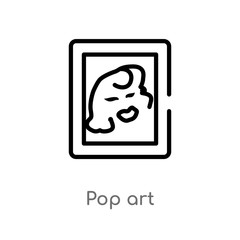 outline pop art vector icon. isolated black simple line element illustration from museum concept. editable vector stroke pop art icon on white background
