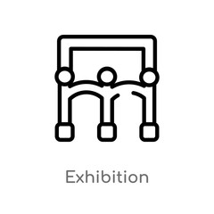 outline exhibition vector icon. isolated black simple line element illustration from museum concept. editable vector stroke exhibition icon on white background