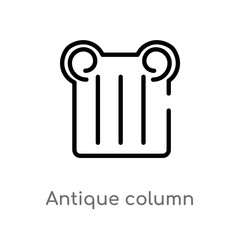 outline antique column vector icon. isolated black simple line element illustration from museum concept. editable vector stroke antique column icon on white background