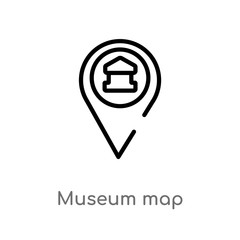 outline museum map vector icon. isolated black simple line element illustration from museum concept. editable vector stroke museum map icon on white background