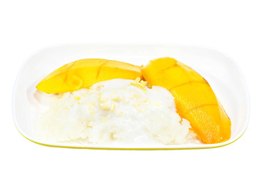 mango and sticky rice,Thai dessert