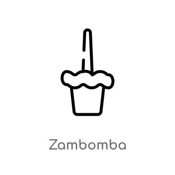outline zambomba vector icon. isolated black simple line element illustration from music and multimedia concept. editable vector stroke zambomba icon on white background