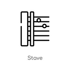 outline stave vector icon. isolated black simple line element illustration from music and media concept. editable vector stroke stave icon on white background