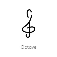 Obraz premium outline octave vector icon. isolated black simple line element illustration from music and media concept. editable vector stroke octave icon on white background