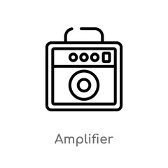 outline amplifier vector icon. isolated black simple line element illustration from music concept. editable vector stroke amplifier icon on white background