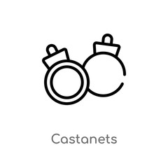 outline castanets vector icon. isolated black simple line element illustration from music concept. editable vector stroke castanets icon on white background