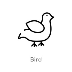 outline bird vector icon. isolated black simple line element illustration from nature concept. editable vector stroke bird icon on white background