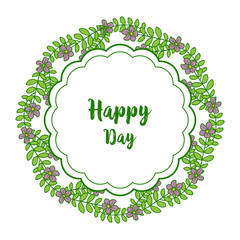 Vector illustration various floral frame for design of invitation happy day