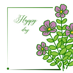 Vector illustration various floral frame for design of invitation happy day