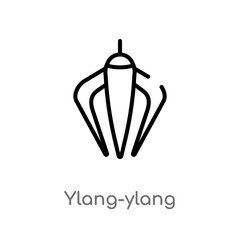 outline ylang-ylang vector icon. isolated black simple line element illustration from nature concept. editable vector stroke ylang-ylang icon on white background
