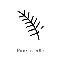 outline pine needle vector icon. isolated black simple line element illustration from nature concept. editable vector stroke pine needle icon on white background