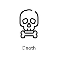 outline death vector icon. isolated black simple line element illustration from nature concept. editable vector stroke death icon on white background