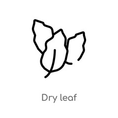 outline dry leaf vector icon. isolated black simple line element illustration from nature concept. editable vector stroke dry leaf icon on white background