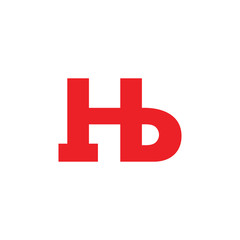 letter hb simple geometric line logo vector